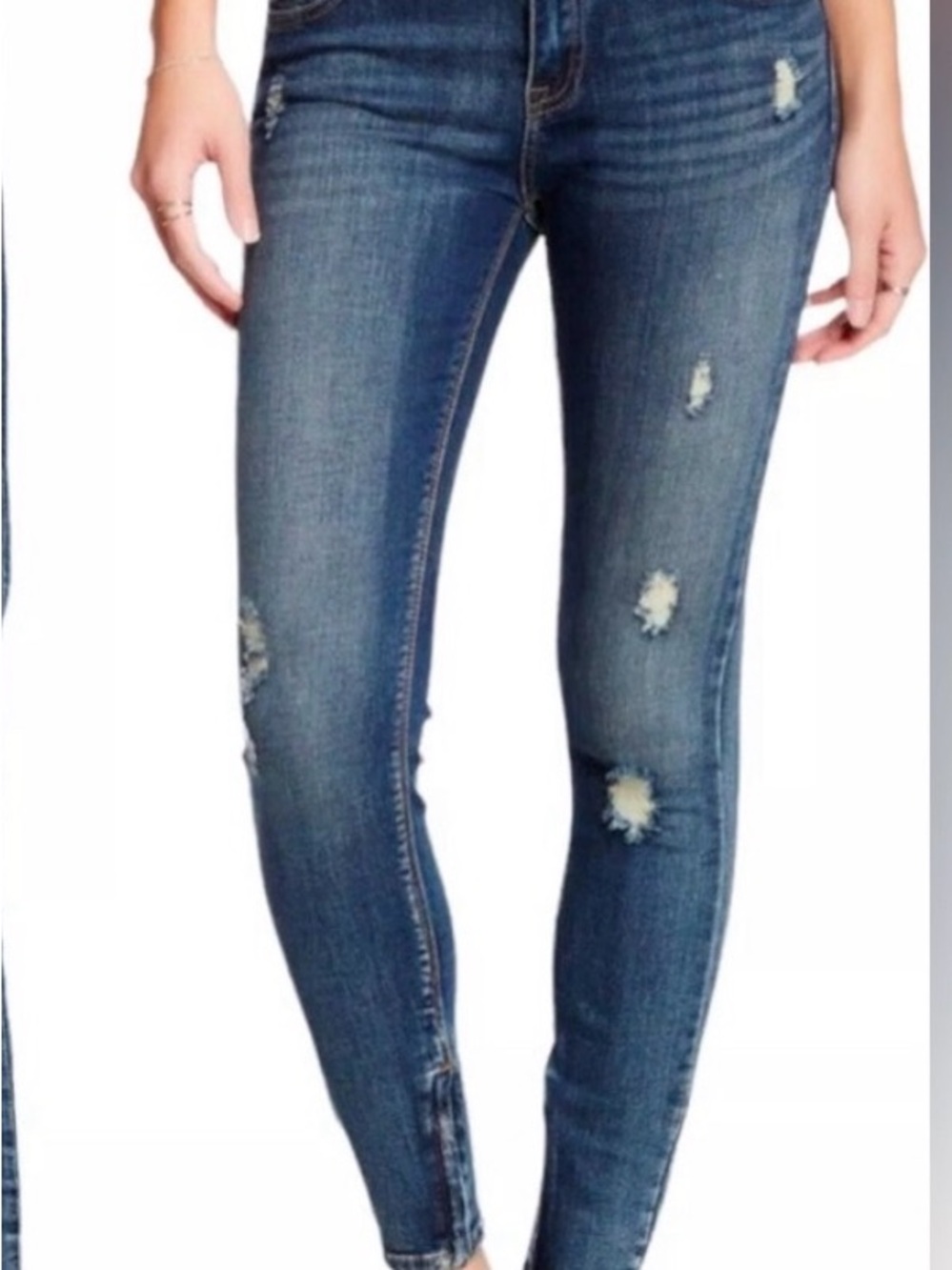 Pistola Jeans “Anais” Zip Cuff Distressed‎ Jeans Size 31